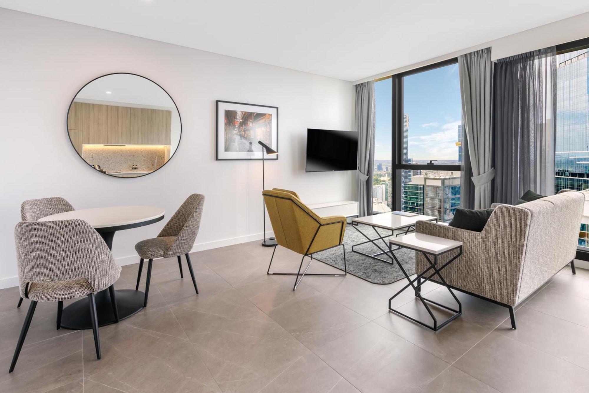 Meriton Suites Melbourne Eksteriør bilde A typical apartment interior